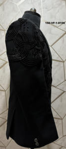 Sherwani de mariage festif pour homme, infroissable, structuré, col mandarin, en tissu TR Lachko de qualité supérieure, avec motif à motifs concentriques arqués - Product Image 3