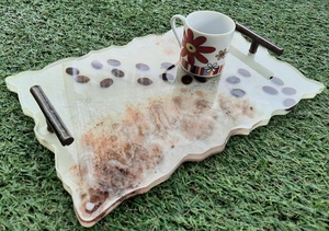 Premium Resin Tray Decorative Serving Tray for Coffee Table & Dining - Product Image 5