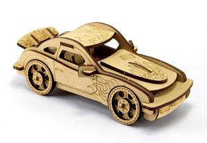 Kit de Bricolaje de Modelo de Coche de Madera con Diseño de Llama, Artesanía Tallada a Mano, Regalo - Product Image 3