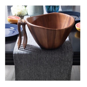 Tazón de Madera Ecológico de Diseño Moderno con Forma de Anillo Personalizado para Ensaladas y Servir Alimentos, Vajilla para Mesa - Product Image 5