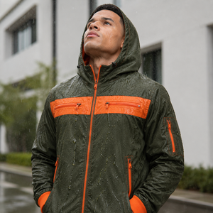 Wholesale Men's Hooded Windbreaker Track Jacket Shorts Set Breathable Lightweight Technical Woven Streetwear Nylon <b>Jogging</b> <b>Suit</b> - Product Image 6