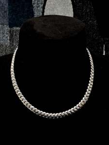 8mm Custom <b>Name</b> Cuban <b>Chain</b> 925 Silver Lab Grown Diamond Iced Out Lock Box Necklace VVS Pass Diamond 3.5ctw Personalized 64g - Product Image 6