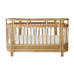 Lit bébé vintage en rotin, mobilier pour tout-petits, chambre d'enfant, prix de gros, vente directe usine, haute qualité, promotion, ensemble de lit de crèche pas cher - Product Image 1