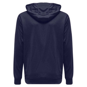 Men's Navy Blue Hooded Sweatshirt Regular Fit Solid Color Casual Sportswear Breathable Knitted Polyester Long Sleeve Winter - Product Image 3