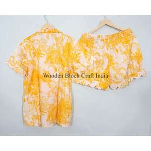 Conjuntos de Pijamas Cortos de Verano Elegantes y Cómodos para Mujeres y Adolescentes, Transpirables, de Algodón, Corte Holgado, Diseños y Logotipos Personalizables - Product Image 5