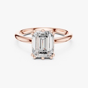 Anillo de Compromiso de Oro Amarillo de 9K con Diamante Cultivado en Laboratorio de Corte Ovalado de 2.08CT y Tres Piedras Laterales Redondas, Venta al Por Mayor - Product Image 5
