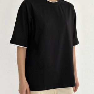 Camiseta de Algodón Lisa Premium para Mujer, Corte Holgado, Cuello Redondo, para Uso Diario Informal, Fabricante OEM - Product Image 3