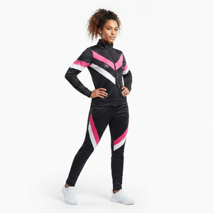 Custom Women Cheerleading Performance Tracksuit Long Sleeve Full Zip <b>Jacket</b> and Matching Athletic Pants Professional Team - Product Image 2