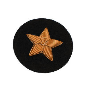 Hand Embroidered Silicone Blazer Badges Leaf <b>Wreath</b> Design Luxury Custom Hand Stitched Uniform Patch with Beads - Product Image 4