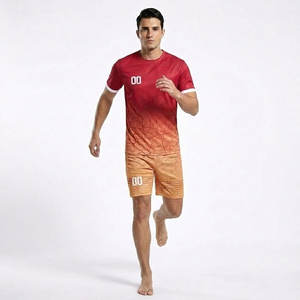 ชุดฟุตบอลแขนสั้นผ้าโพลีเอสเตอร์ 100% ระบายอากาศ ป้องกันรังสียูวี ขนาดใหญ่พิเศษ พร้อมปักชื่อทีมตามสั่ง - Product Image 3