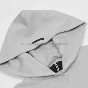 Suéter y sudaderas con capucha para hombre de 100% algodón de peso pesado personalizado Jersey de punto de gran tamaño con cuello con capucha de patrón de dibujos animados - Product Image 3