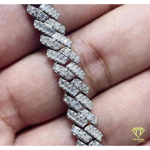 Luxury Fishbone Link Moissanite Bracelet with VVS D Color Stones Fully Iced Out Diamond Look Tennis Bracelet <b>for</b> <b>Men</b> and Women - Product Image 5