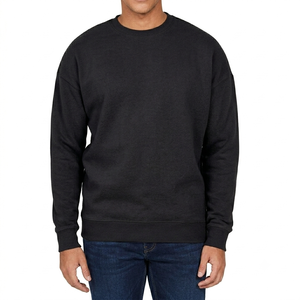 Sudadera con cuello redondo personalizada al por mayor, OEM, lisa, unisex, tallas grandes, para hombre y mujer, de invierno, tejida, 100% algodón, cortavientos - Product Image 3