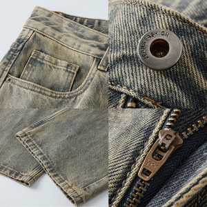 กางเกงยีนส์เดนิมคุณภาพพรีเมียมขายส่ง สไตล์ฮิปฮอป แต่งหมุด สีน้ำเงินดำ ตัดเย็บตามสั่ง ผ้าฝ้าย 100% สวมใส่สบาย ทรงหลวม ไซส์ใหญ่ สำหรับผู้ชาย - Product Image 3