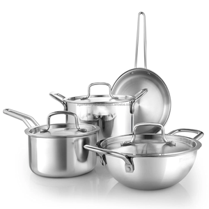 Ensemble de casseroles en acier inoxydable de conception européenne multifonctionnel de 5 pièces, antiadhésif, compatible four, compatible lave-vaisselle, fond pour la maison - Product Image 4