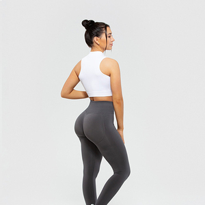 Venta de Fábrica 2026: Tops Deportivos para Mujer, Corte Ajustado, Media Cremallera, Sin Mangas, 160 GSM, 100% Algodón, Secado Rápido, Transpirable, Cuello Redondo - Product Image 5