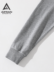 เสื้อฮู้ดดี้ผู้ชายทรงโอเวอร์ไซส์ แบรนด์ AIFRAN ผ้าคอตตอนผสมโพลีเอสเตอร์ ทรงหลวม สีพื้น สไตล์ลำลอง สำหรับฤดูใบไม้ผลิ แบบสวมหัว ODM ขายส่ง - Product Image 5