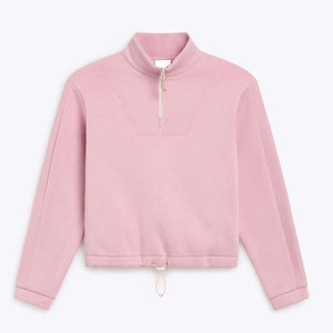 Modern Design Winter Casual 100% Cotton Blended Smooth Texture Women Half Zip <b>Sweatshirt</b> for <b>Gym</b> Workouts Outdoor Activities - Product Image 1