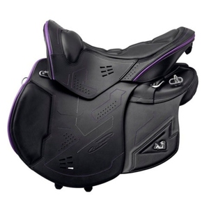 Selle de cheval en cuir, selle d'équitation professionnelle de style western avec siège rembourré, sangles réglables et quincaillerie de qualité - Product Image 5