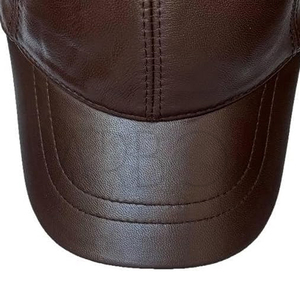 High-Quality Custom Logo Premium Durable Water-Resistant Stylish Casual Wear Genuine Leather Baseball Cap For Men and Women - Product Image 6