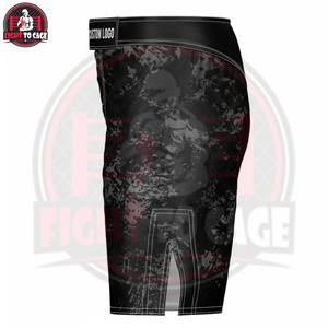 Pantalones Cortos de MMA Sublimados Personalizados al por Mayor, Tejido Transpirable Elástico de Alto Rendimiento con Costuras Resistentes, 100% Poliéster - Product Image 3