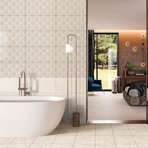 Azulejo de pared de cerámica blanco brillante de 300x600, diseño moderno minimalista para decoración interior de oficinas corporativas y edificios comerciales. - Product Image 1