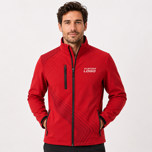 <b>Men's</b> Premium <b>Soft</b> <b>Shell</b> <b>Jacket</b> Stand Collar Full Zipper Custom Logo Front Lightweight Windproof Softshell <b>Jacket</b> - Product Image 1