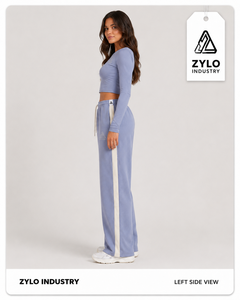 OEM/ODM Custom Made High-waisted Casual Wear Straight Leg Sweatpants Custom Screen Printed Logo Breathable Trousers For Women - Product Image 3