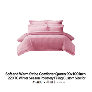 Edredón Suave y Cálido con Rayas, Tamaño Queen 90x100 Pulgadas, 220 Hilos, Relleno de Poliéster para Invierno, Tamaño Personalizado para Hotel o Uso Doméstico - Product Image 2