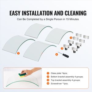 Paravento in Vetro Temperato Trasparente 29 x 8 Pollici per Bracieri, Spessore 0,24 Pollici, Accessorio Scudo Antifiamma per Tavoli da Fuoco - Product Image 4