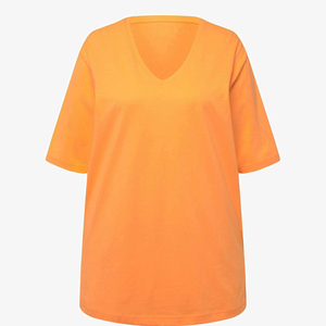 Camiseta Oversize de Algodón 100% de 240 GSM para Mujer con Cuello en V, Personalizada al por Mayor, OEM ODM, Estilo Urbano, Lisa y de Alto Gramaje - Product Image 1