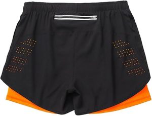 Custom Logo Men's Double <b>Layer</b> Printed Spandex/Cotton Sports Athletic Workout Running Gym Shorts Breathable Drawstring Closure - Product Image 3