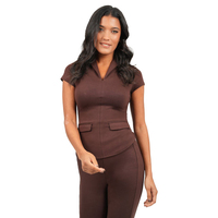 Ensemble médical léger et infroissable pour femmes : Blouse et pantalon de jogging en jersey pour infirmières et chirurgiens