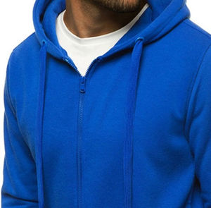 Sudadera con capucha completa para hombre, 100% algodón, duradera, personalizada, cómoda, deportiva, con cremallera frontal y logo, informal - Product Image 2