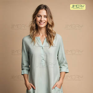Colección de Ropa Premium Ecológica 100% Algodón JE2022 - Camisas, Vestidos, Tops, Túnicas, Encaje, Estilo Dulce, Línea A, 300g, Sostenible - Product Image 2