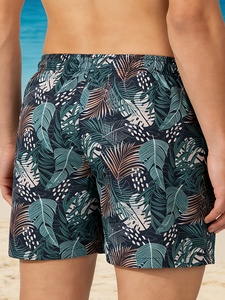 Men's casual <b>shorts</b> Streetwear apparel Summer beachwear Woven cotton fabric Relaxed silhouette Drawstring Closure - Product Image 5