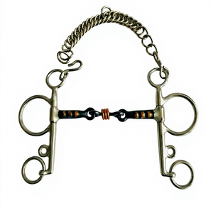 Riaz Jamal Mors d'équitation en acier inoxydable avec logo personnalisé, style western, mors Quarter Moon et mors Pelham Dog Bone - Product Image 5