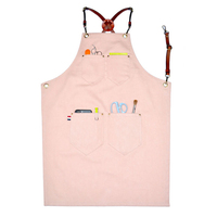 Tablier de coiffure en corail avec sangles en cuir réglables et plusieurs poches pour outils et téléphone