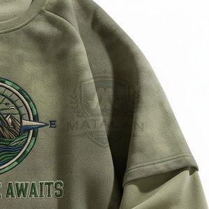 Sweat-shirts épais unis pour hommes, nouvelle mode, logo personnalisé, en vente en ligne - Product Image 3