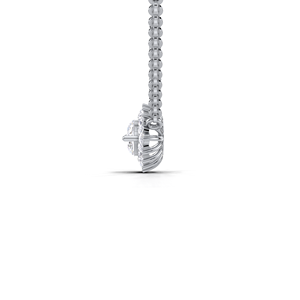 IGI Certified Lab Grown Diamond Marquise Cut Halo Pendant in 9K White / Yellow & Rose Gold Luxury Cluster Design - Product Image 3