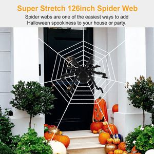 Decorazioni di Halloween per Esterni da 59 e 126 Pollici, Ragnatela Spaventosa e Tarantola Pelosa, Ragno Gigante Articolabile e Terrificante - Product Image 4