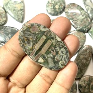 Cabochon en forme de poire ovale naturel de haute qualité de qualité AAAA certifié par IGI pour la fabrication de bijoux crinoïdes pierre en vrac - Product Image 1