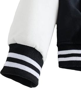 Vestes universitaires en laine noire personnalisées avec design OEM, motifs rétro, manches rétro, imperméables, style streetwear, fermeture à boutons. - Product Image 5