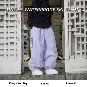 Pantalon de ski et snowboard coupe-vent, design ample, technique imprimée, faible MOQ, 10 000 mm, fermeture éclair, grandes tailles - Product Image 3