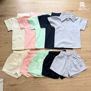 ชุดเสื้อโปโลและกางเกงขาสั้นเด็ก SeunKids ผ้าฝ้าย สไตล์เกาหลี ระบายอากาศได้ดี เหมาะสำหรับฤดูร้อน ผลิตจากโรงงานในเวียดนาม - Product Image 4