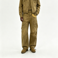 Pantalon cargo ample personnalisé à double poche superposée, pantalon camouflage pour homme, pantalon camouflage