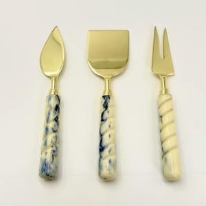 Juego de cuchillos para queso de metal de alta calidad, diseñado para reuniones elegantes, cada detalle refleja lujo y artesanía de calidad. - Product Image 1