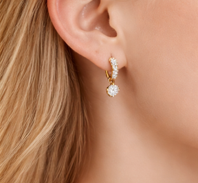 Pendientes de Plata de Ley Chapados en Oro con Diamante Natural de Corte Brillante de 0.2ct, Certificados, Estilo Minimalista, de SB Fine Jewelry - Product Image 4