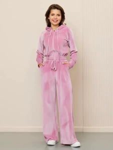 Velour Custom Plain Short Sleeve T Shirt and Short Set for Men Summer Set Unisex Custom Sweatsuit Women 2 Piece Cotton Tracksuit - Product Image 6