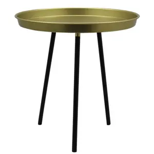 Plato de mesa central de hierro redondo confiable en 3 patas, muebles al por mayor a granel, accesorios de interior grandes hechos a mano para interiores